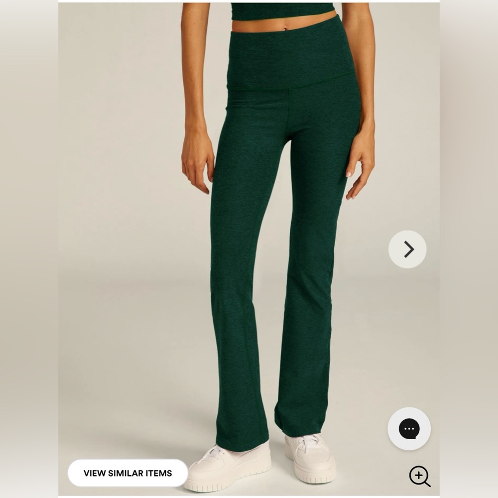 Beyond Yoga Spacedye Forest Green High-Rise Bootcut Leggings